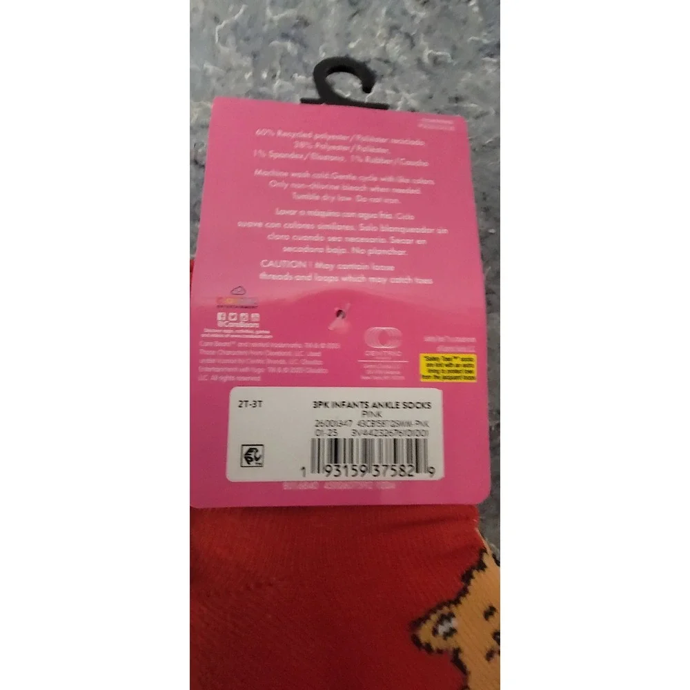 Care Bears Kids Ankle Socks Ruffles Size 2T-3T‎ Set of 3